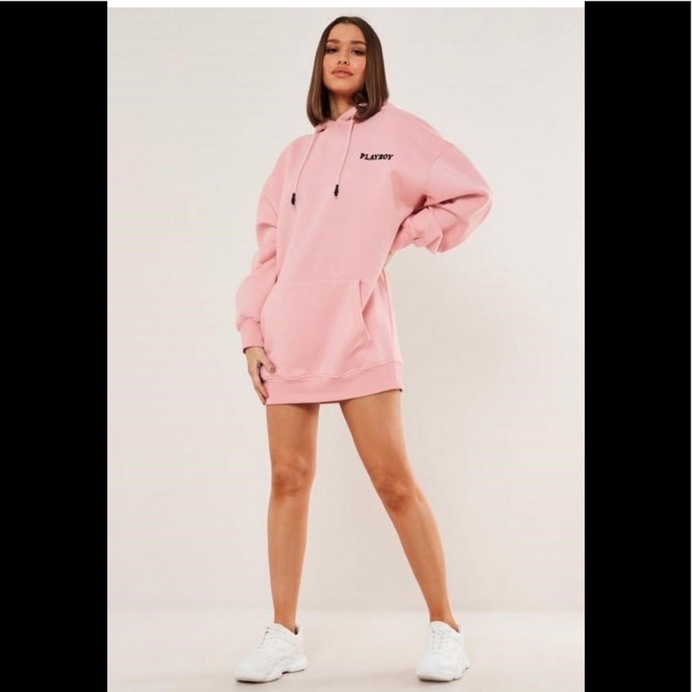 Missguided Playboy Hoodie Dress